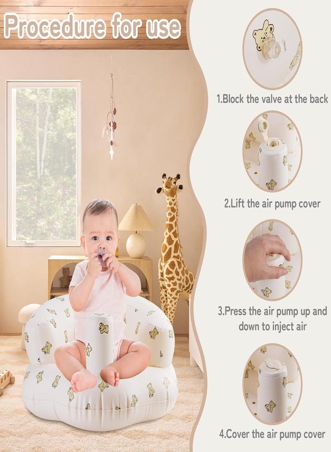 MOSPROS مقعد أرضي للأطفال - كرسي قابل للنفخ للأطفال من عمر 3 إلى 36 شهرًا - مزود بمضخة هواء مدمجة، مقعد أريكة متعدد الألوان للأطفال - Image 2